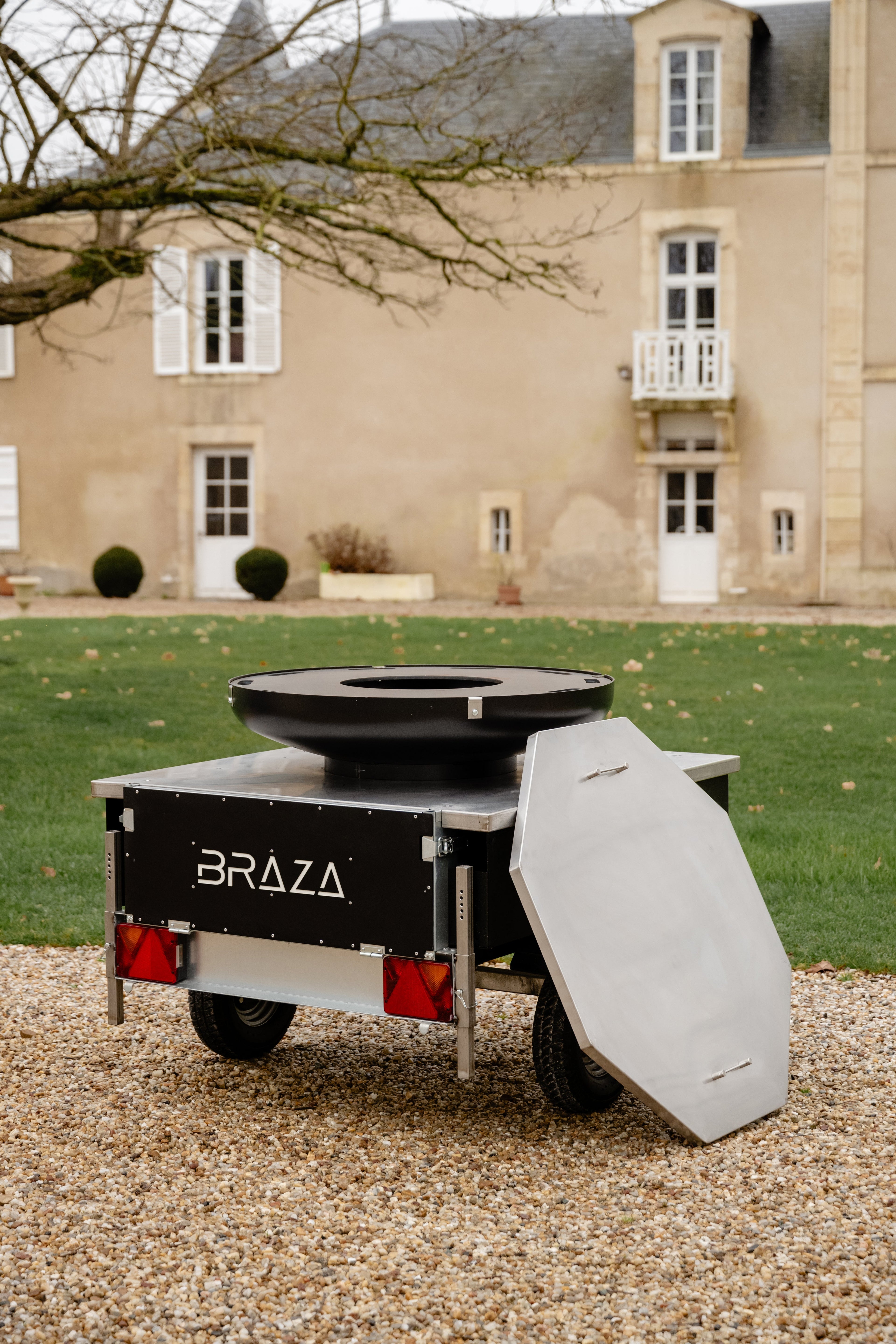 Brasero sur remorque