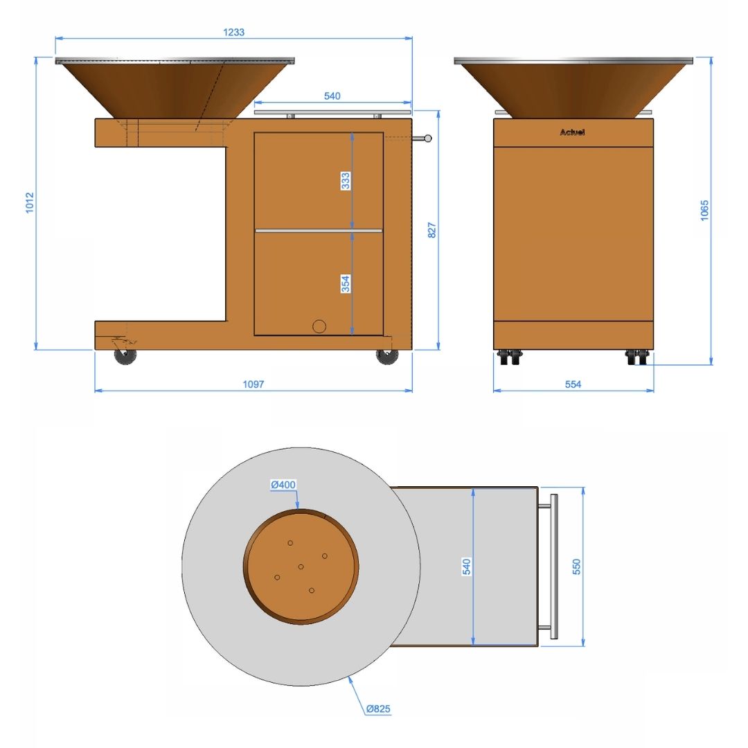 PLANCHA-BRASERO-BARBECUE : MODULEO AVEC ÉTAGÈRES EN CÉRAMIQUE