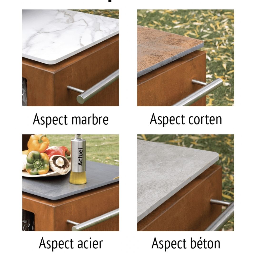 PLANCHA-BRASERO-BARBECUE : MODULEO AVEC ÉTAGÈRES EN CÉRAMIQUE