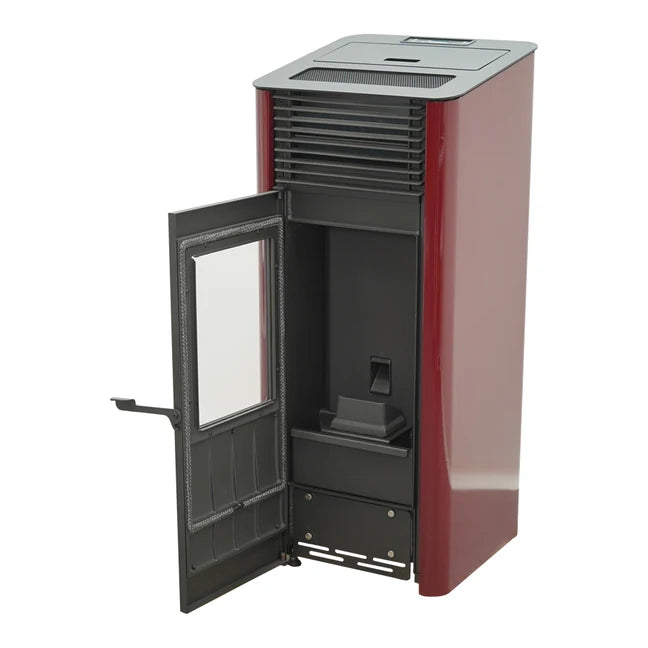 Poêle à granulés Etanche Connecté - EMAFLAM REVA - 8.2 kW Bordeaux