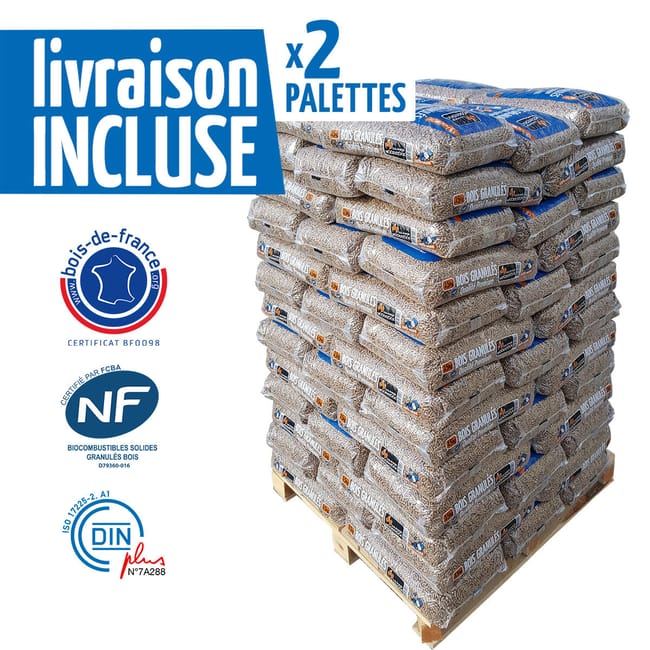 Palette de granulés WOODSTOCK x 2 (132 sac